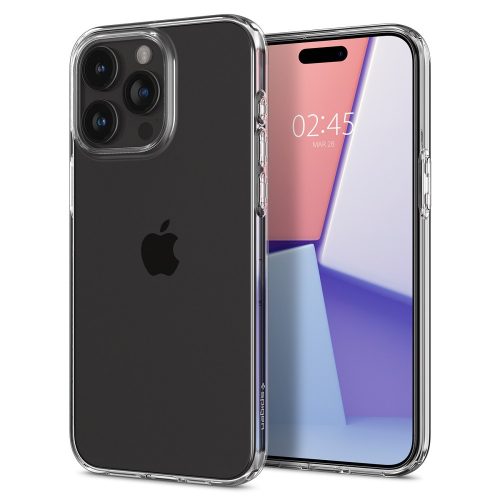 Apple iPhone 15 Pro, Silikónové puzdro, Spigen Liquid Crystal, priehľadné