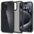 Apple iPhone 15 Pro, Plastový zadný kryt + silikónový rám, Spigen Ultra Hybrid Matte, priesvitný/čierny