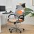 Vzorovaný poťah na kancelársku stoličku, elastický poťah na otočnú stoličku oranžový kosoštvorec
