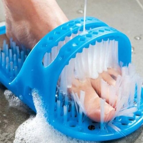 Papuče do sprchy, Papuče na umývanie nôh a peeling Modrá