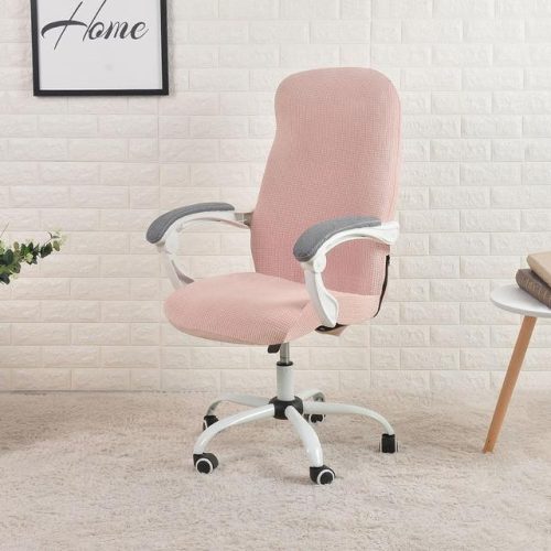 Vodotesný poťah na kancelársku stoličku, elastický poťah na otočnú stoličku ružový