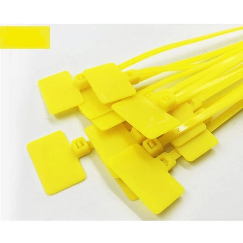 Káblové pásky s farebným štítkom (100 ks) - žlté