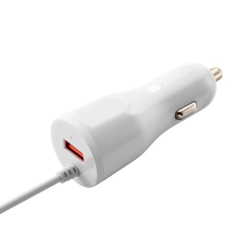 Nabíjačka do auta so vstupom USB a zabudovaným káblom Lightning