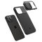 Apple iPhone 15 Pro Max, Silikónové puzdro, stredne odolné proti nárazu, ochrana fotoaparátu, kompatibilné s nabíjačkou Magsafe, Spigen Optik Armor Mag, čierne