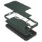 Apple iPhone 15 Pro Max, silikónové ochranné puzdro + plastový zadný kryt, kožený zadný kryt, kompatibilné s nabíjačkou Magsafe, Spigen Ciel Cyrill Kajuk Mag, tmavo zelené