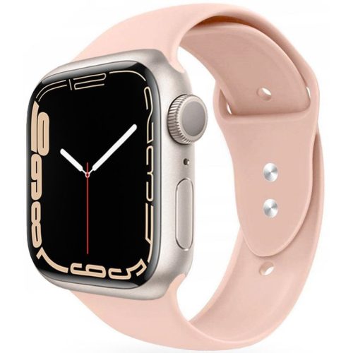 Apple Watch 4-6, SE, SE (2022) (42 / 44 mm) / Watch 7-9 (45 mm) / Watch Ultra 1-2 (49 mm), silikónový remienok, nastaviteľný, s dvoma otvormi, TP IconBand, ružový