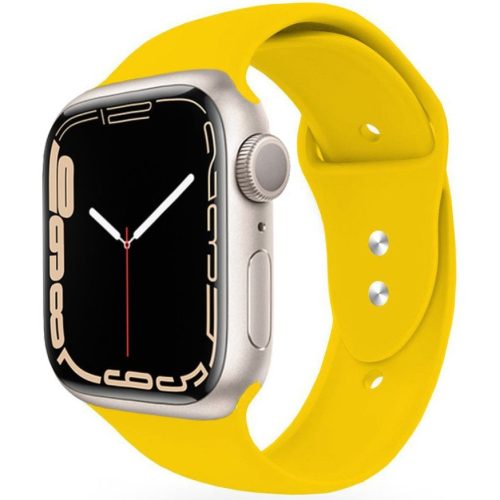 Apple Watch 4-6, SE, SE (2022) (42 / 44 mm) / Watch 7-9 (45 mm) / Watch Ultra 1-2 (49 mm), silikónový remienok, nastaviteľný, s dvoma otvormi, TP IconBand, žltý
