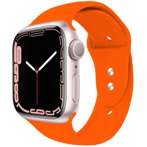 Apple Watch 4-6, SE, SE (2022) (42 / 44 mm) / Watch 7-9 (45 mm) / Watch Ultra 1-2 (49 mm), silikónový remienok, nastaviteľný, s dvoma otvormi, TP IconBand, oranžová