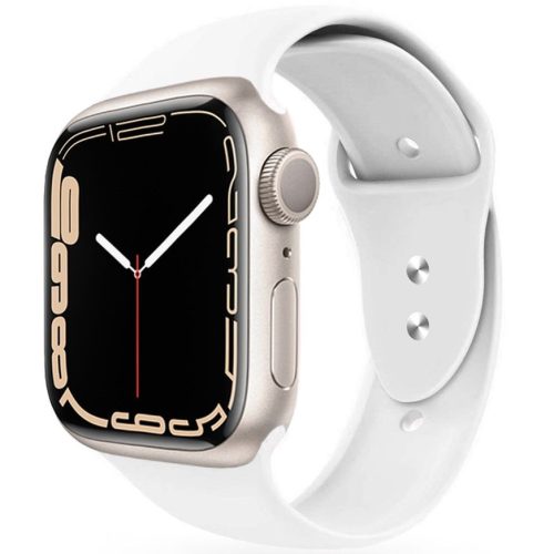 Apple Watch 4-6, SE, SE (2022) (38 / 40 mm) / Watch 7-9 (41 mm), silikónový remienok, nastaviteľný, s dvoma otvormi, TP IconBand, biely