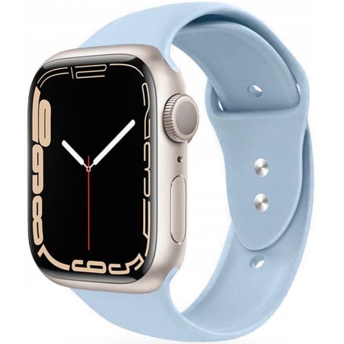 Apple Watch 4-6, SE, SE (2022) (38 / 40 mm) / Watch 7-9 (41 mm), silikónový remienok, nastaviteľný, s dvoma otvormi, TP IconBand, svetlomodrý