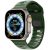 Apple Watch 4-6, SE, SE (2022) (42 / 44 mm) / Watch 7-9 (45 mm) / Watch Ultra 1-2 (49 mm), silikónový remienok, nastaviteľný, TP IconBand Line, tmavozelený