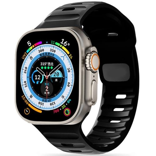 Apple Watch 4-6, SE, SE (2022) (38 / 40 mm) / Watch 7-9 (41 mm), silikónový remienok, nastaviteľný, TP IconBand Line, čierny