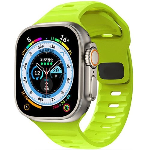 Apple Watch 4-6, SE, SE (2022) (38 / 40 mm) / Watch 7-9 (41 mm), silikónový remienok, nastaviteľný, TP IconBand Line, limetková