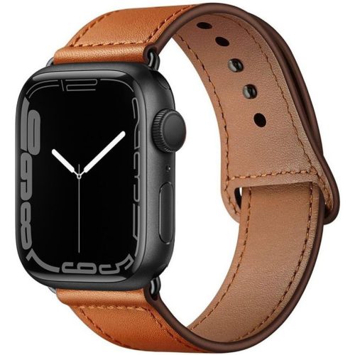 Apple Watch 4-6, SE, SE (2022) (38 / 40 mm) / Watch 7-9 (41 mm), Kožený remienok, nastaviteľný, TP LeatherFit, hnedý