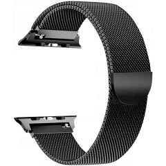  Apple Watch 4-6, SE, SE (2022) (38 / 40 mm) / Watch 7-9 (41 mm) / Watch 10 (42 mm), kovový zadný remienok, milánsky štýl, TP MilaneseBand, čierna