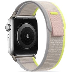   Apple Watch 4-6, SE, SE (2022) (42 / 44 mm) / Watch 7-9 (45 mm) / Watch 10 (46 mm) / Watch Ultra 1-2 (49 mm), textilný remienok, nylonový, nastaviteľný, priedušný, TP Nylon, béžová/žltá