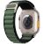 Apple Watch 4-6, SE, SE (2022) (42 / 44 mm) / Watch 7-9 (45 mm) / Watch Ultra 1-2 (49 mm), textilný remienok, nylonový, nastaviteľný, zvlnený dizajn, dvojfarebný, TP Nylon Pro, čierna / tmavozelená