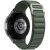 Samsung Galaxy Watch 4 / 5 / 5 Pro / 6 (40 / 44 / 45 mm) / Watch 4 Classic / 6 Classic (42 / 43 / 46 mm), textilný remienok, nylon, nastaviteľný, vlnitý dizajn, TP Nylon Pro, tmavozelený