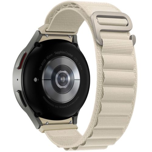 Samsung Galaxy Watch 4 / 5 / 5 Pro / 6 (40 / 44 / 45 mm) / Watch 4 Classic / 6 Classic (42 / 43 / 46 mm), textilný remienok, nylon, nastaviteľný, vlnitý dizajn, TP Nylon Pro, sivá