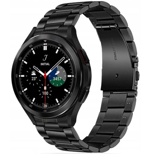 Samsung Galaxy Watch 4 / 5 / 5 Pro / 6 (40 / 44 / 45 mm) / Watch 4 Classic / 6 Classic (42 / 43 / 46 mm), kovový zadný remienok, TP Stainless, čierna