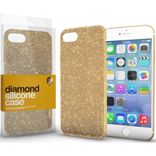 Apple iPhone 7 / 8 / SE (2020) / SE (2022), silikónové puzdro, lesklé, Xprotector Diamond, zlaté
