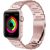 Apple Watch 4-6, SE, SE (2022) (42 / 44 mm) / Watch 7-9 (45 mm) / Watch Ultra 1-2 (49 mm), kovový zadný remienok, nehrdzavejúca oceľ, hrubý, Xprotector, červené zlato