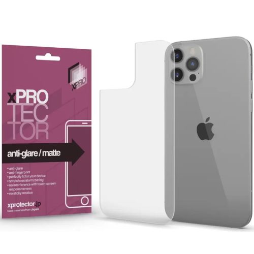 Apple iPhone 12 Pro Max, Ochranná fólia (NEZAHŔŇA zakrivenú časť!), Zadná strana, Xprotector Matte, Clear Premium