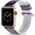 Apple Watch 4-6, SE, SE (2022) (42 / 44 mm) / Watch 7-9 (45 mm) / Watch Ultra 1-2 (49 mm), kožený remienok, nastaviteľný, kvetinový vzor, F17, Xprotector, vzorovaný/tmavomodrý