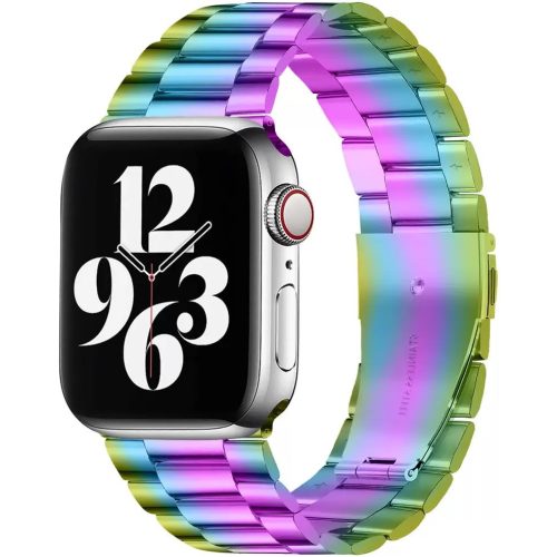 Apple Watch 4-6, SE, SE (2022) (42 / 44 mm) / Watch 7-9 (45 mm) / Watch Ultra 1-2 (49 mm), kovový zadný remienok, nerezová oceľ, hrubý, Xprotector, dúhový