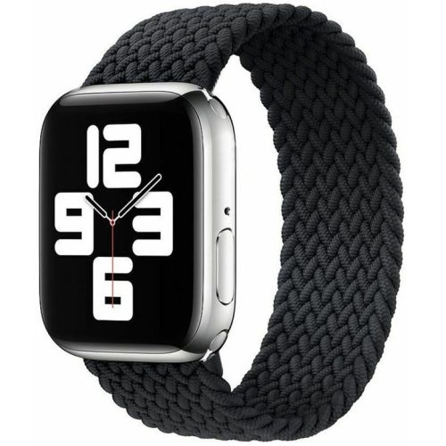 Apple Watch 4-6, SE, SE (2022) (42 / 44 mm) / Watch 7-9 (45 mm) / Watch Ultra 1-2 (49 mm), textilný remienok, opletený, okrúhly remienok, veľkosť M (144 mm), Xprotector, čierny