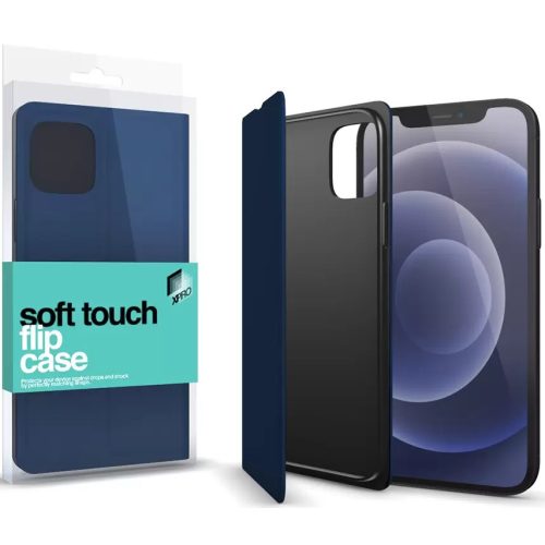 Apple iPhone 11, Puzdro s bočným otváraním, stojan, Xprotector Soft Touch Flip, tmavomodré