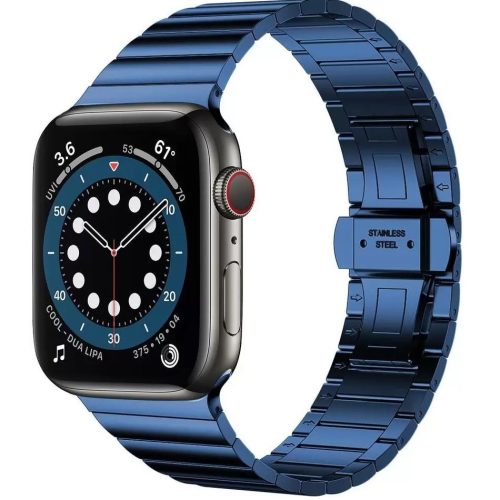 Apple Watch 4-6, SE, SE (2022) (42 / 44 mm) / Watch 7-9 (45 mm) / Watch Ultra 1-2 (49 mm), kovový zadný remienok, nehrdzavejúca oceľ, široká a tenká sieťka, Xprotector, modrá