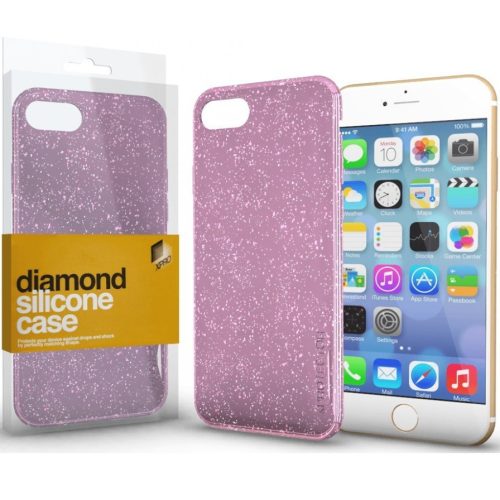 Apple iPhone 13, Silikónové puzdro, lesklé, Xprotector Diamond, ružové