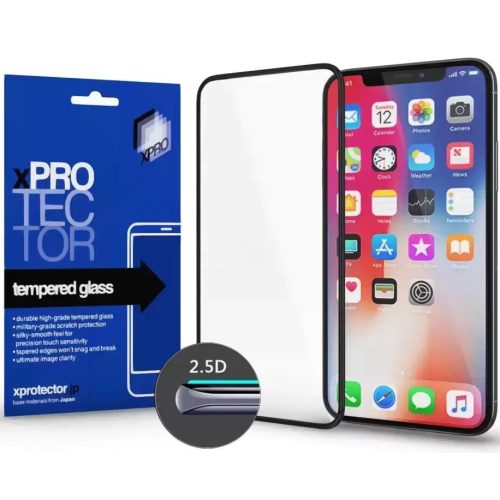 Apple iPhone 13 Pro Max / 14 Plus, Ochranná fólia na displej, odolná proti nárazu (aj na zakrivenú časť!), tvrdené sklo, Xprotector, čierna