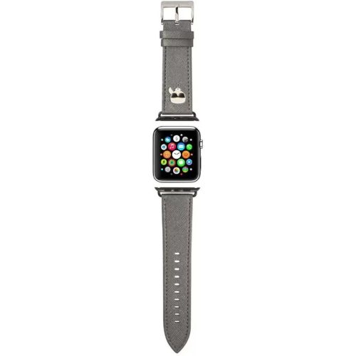 Apple Watch 4-6, SE, SE (2022) (42 / 44 mm) / Watch 7-9 (45 mm) / Watch Ultra 1-2 (49 mm), remienok z umelej kože, nastaviteľný, vzor slnečných okuliarov, Karl Lagerfeld, sivá