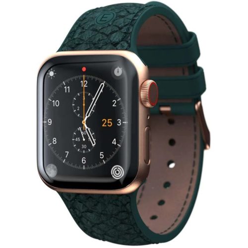 Apple Watch 4-6, SE, SE (2022) (42 / 44 mm) / Watch 7-9 (45 mm) / Watch Ultra 1-2 (49 mm), lososový kožený remienok, nastaviteľný, Njord Jörð, tmavozelená