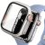 Apple Watch 4-6, SE, SE (2022) (44 mm), Plastový ochranný kryt s ochranným sklom displeja, bez remienka, TP Defense360, titánový/oranžový