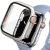 Apple Watch 7-9 (45 mm), plastové ochranné puzdro, s ochranným sklom na displej, bez remienka, TP Defense360, titánová/oranžová