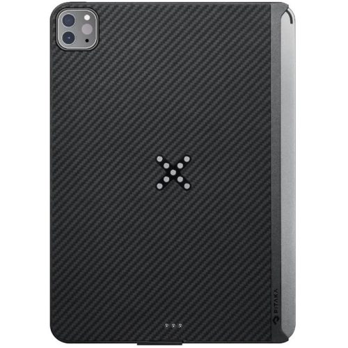 Apple iPad Pro 11 (2020 / 2021 / 2022), plastové zadné nabíjacie puzdro s bezdrôtovou nabíjačkou PitaFlow, karbónový vzor, Pitaka MagEZ Pro Case, čierne
