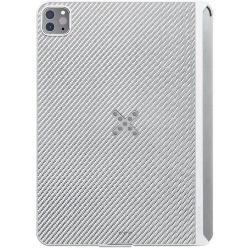 Apple iPad Pro 11 (2020 / 2021 / 2022), plastové zadné nabíjacie puzdro s bezdrôtovou nabíjačkou PitaFlow, karbónový vzor, Pitaka MagEZ Pro Case, biele