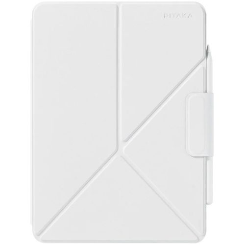 Apple iPad Pro 12.9 (2021) / iPad Pro 12.9 (2022), puzdro s priečinkom, magnetické uchytenie, magnetické zapínanie, Origami Smart Case, Pitaka MagEZ Folio2, biela