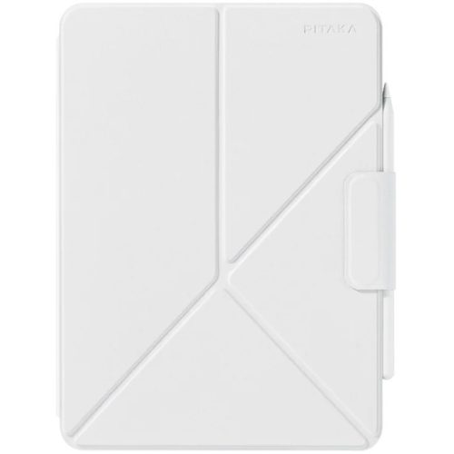 Apple iPad Pro 11 (2020 / 2021 / 2022), Puzdro s priehradkou, Magnetické pripevnenie, Uzatváranie na magnetickú sponu, Origami Smart Case, Pitaka MagEZ Folio2, biele