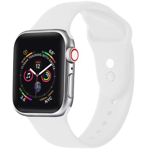 Apple Watch 4-6, SE, SE (2022) (38 / 40 mm) / Watch 7-9 (41 mm), silikónový remienok, nastaviteľný, držiak s dvoma otvormi, Xprotector, biely