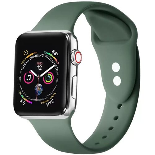 Apple Watch 4-6, SE, SE (2022) (38 / 40 mm) / Watch 7-9 (41 mm), silikónový remienok, nastaviteľný, držiak s dvoma otvormi, Xprotector, zelený