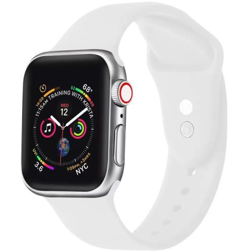 Apple Watch 4-6, SE, SE (2022) (42 / 44 mm) / Watch 7-9 (45 mm) / Watch Ultra 1-2 (49 mm), silikónový remienok, nastaviteľný, držiak s dvoma otvormi, Xprotector, biely