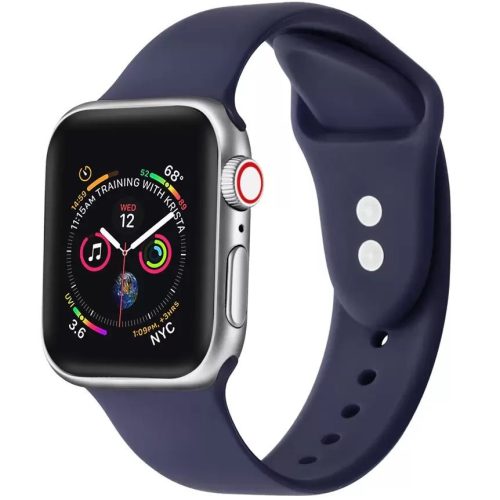 Apple Watch 4-6, SE, SE (2022) (42 / 44 mm) / Watch 7-9 (45 mm) / Watch Ultra 1-2 (49 mm), silikónový remienok, nastaviteľný, držiak s dvoma otvormi, Xprotector, tmavomodrá