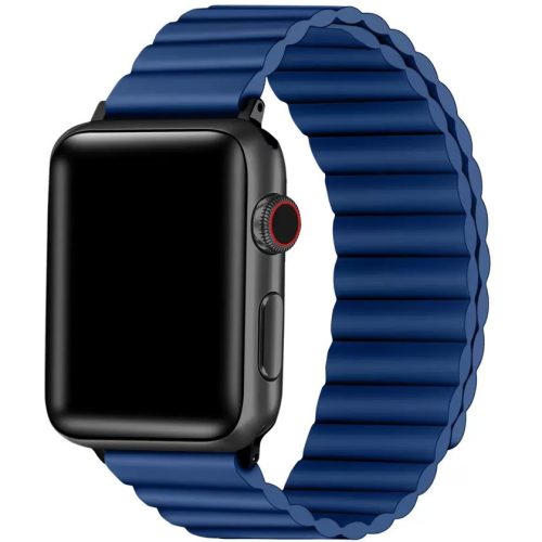 Apple Watch 4-6, SE, SE (2022) (38 / 40 mm) / Watch 7-9 (41 mm), silikónový remienok, magnetické zapínanie, 3D vzor, Xprotector, modrá