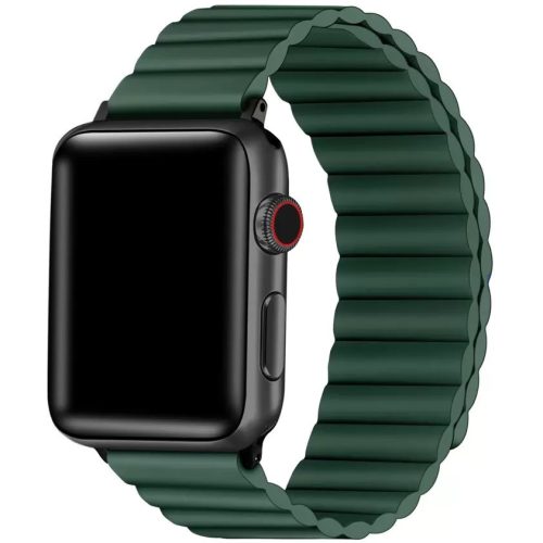 Apple Watch 4-6, SE, SE (2022) (42 / 44 mm) / Watch 7-9 (45 mm) / Watch Ultra 1-2 (49 mm), silikónový remienok, magnetické zapínanie, 3D vzor, Xprotector, zelená
