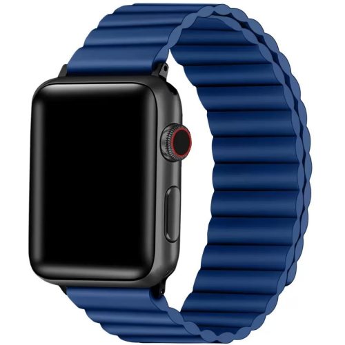 Apple Watch 4-6, SE, SE (2022) (42 / 44 mm) / Watch 7-9 (45 mm) / Watch Ultra 1-2 (49 mm), silikónový remienok, magnetické zapínanie, 3D vzor, Xprotector, modrá