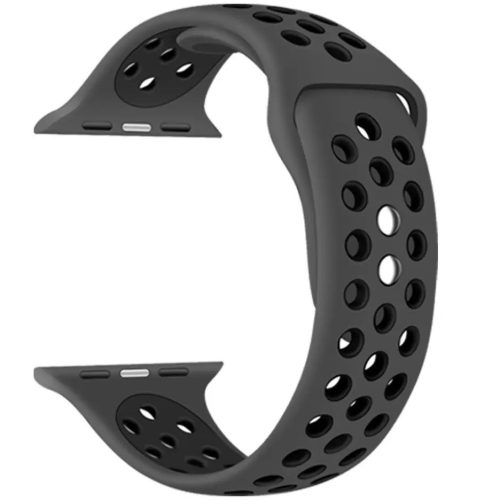 Apple Watch 4-6, SE, SE (2022) (38 / 40 mm) / Watch 7-9 (41 mm), silikónový remienok, nastaviteľný, s otvormi, Xprotector, tmavo šedá